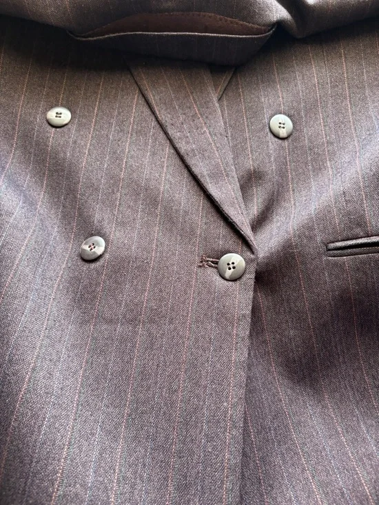 Vintage Dino Divinci Men's Suit Sz 44L Double Breasted One Blazer Classic Preppy - Picture 5 of 14